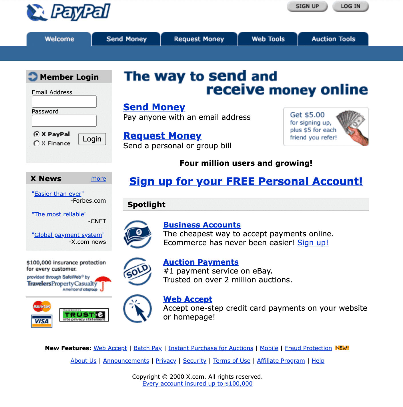 x.com in late 2000